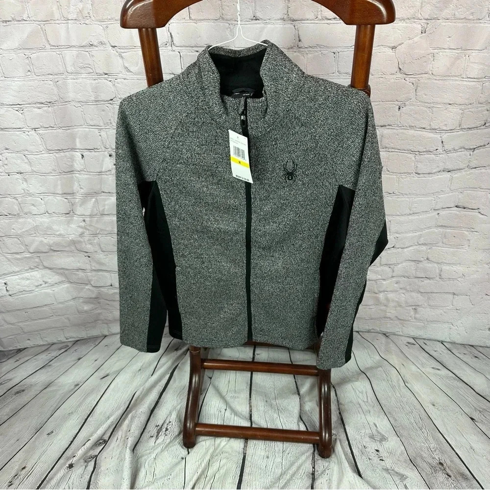 men's charcoal heather spyder jacket size medium NWT outdoor activewear